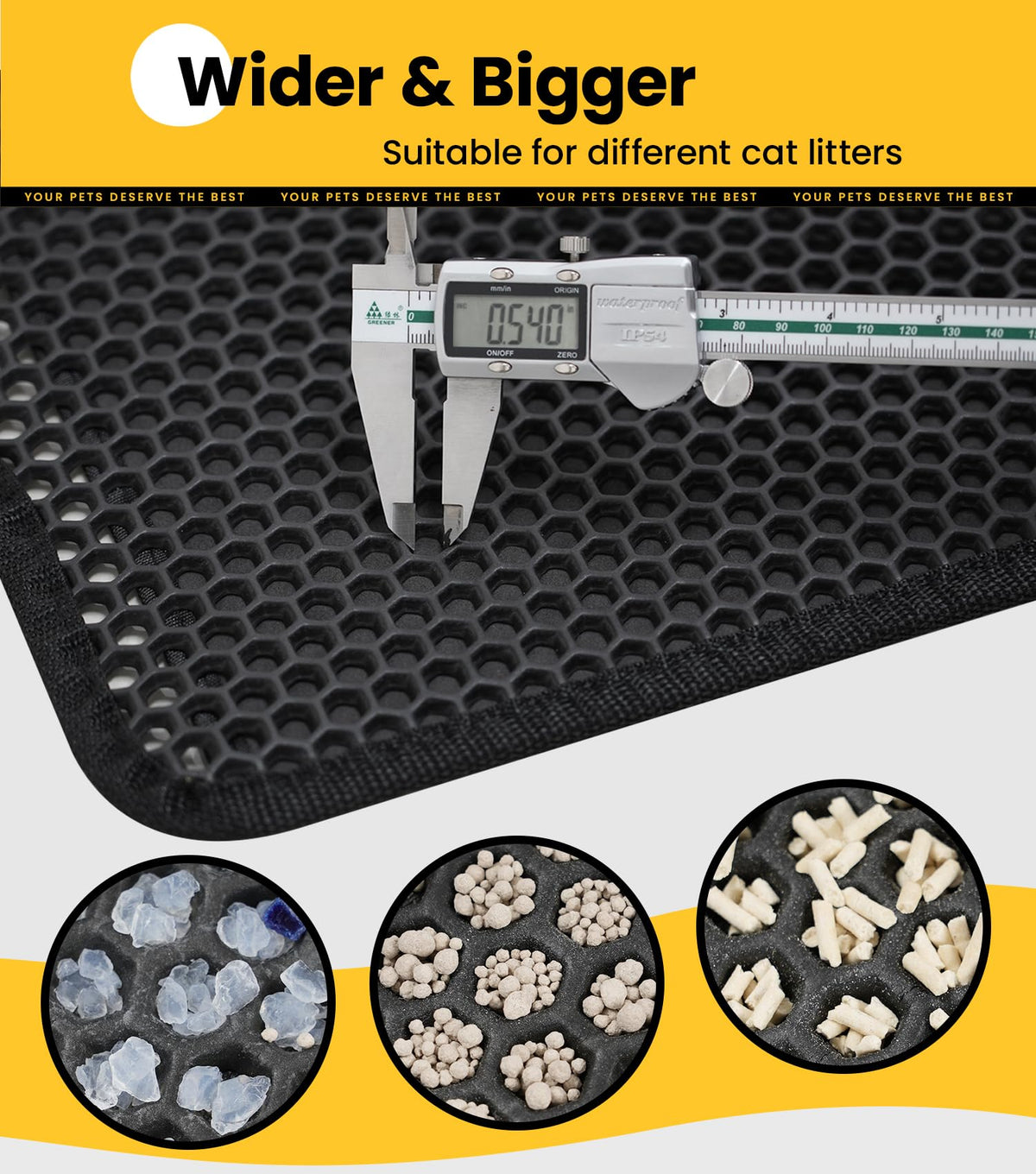EVA Waterproof Double-Layer Cat Litter Mat with Raised Front Lip