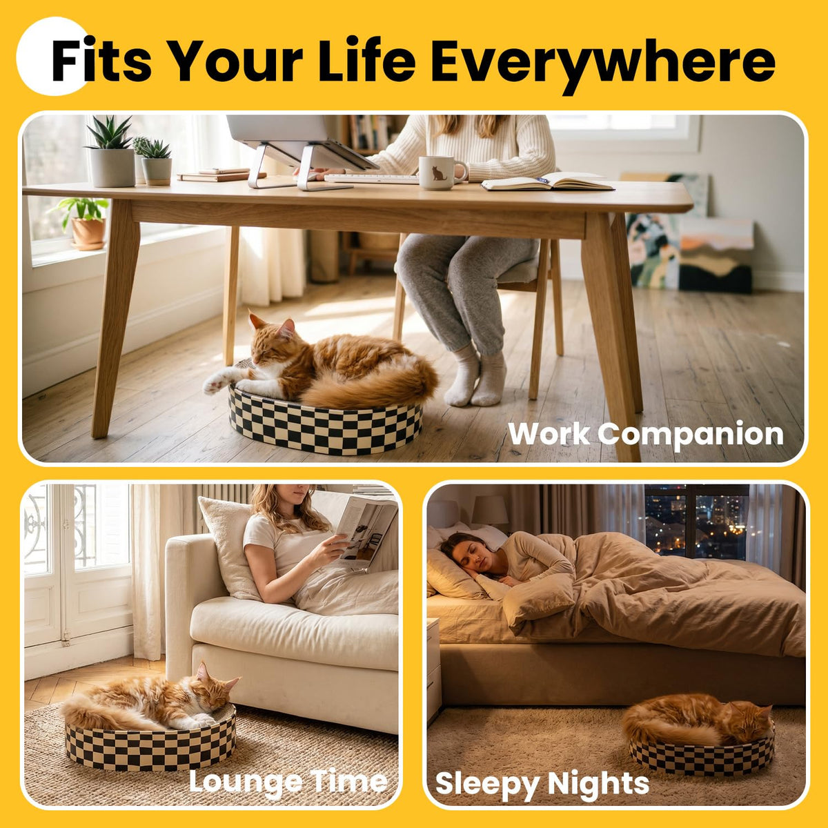 Integrated Oval Cat Scratcher Bed