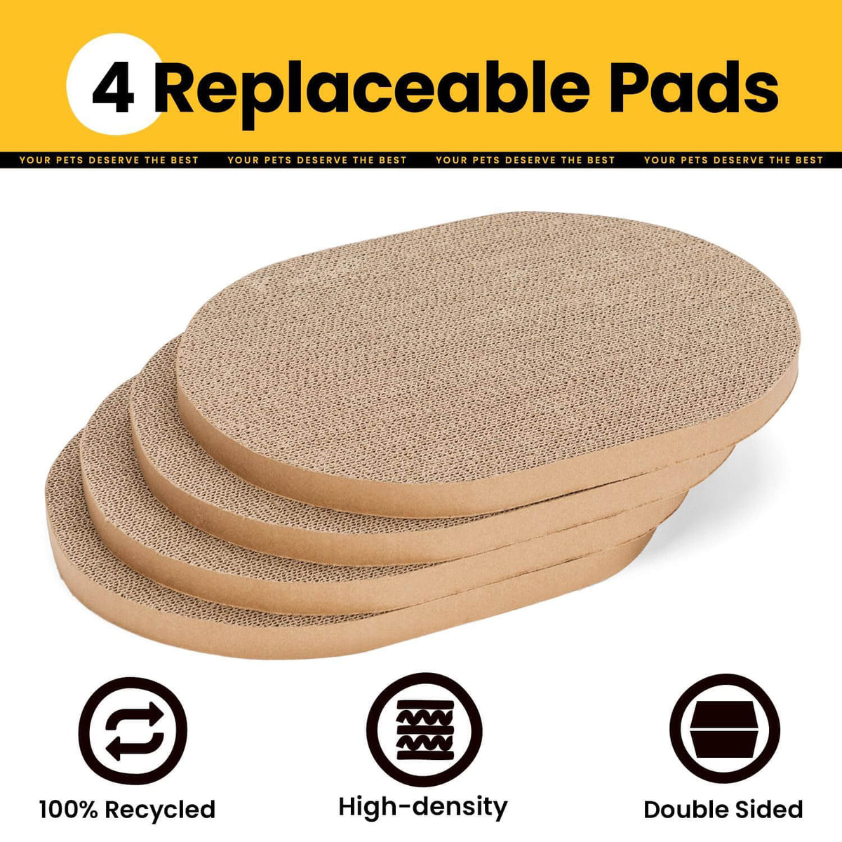 Oval Cat Scratcher Bed with Replaceable Cardboard Pads