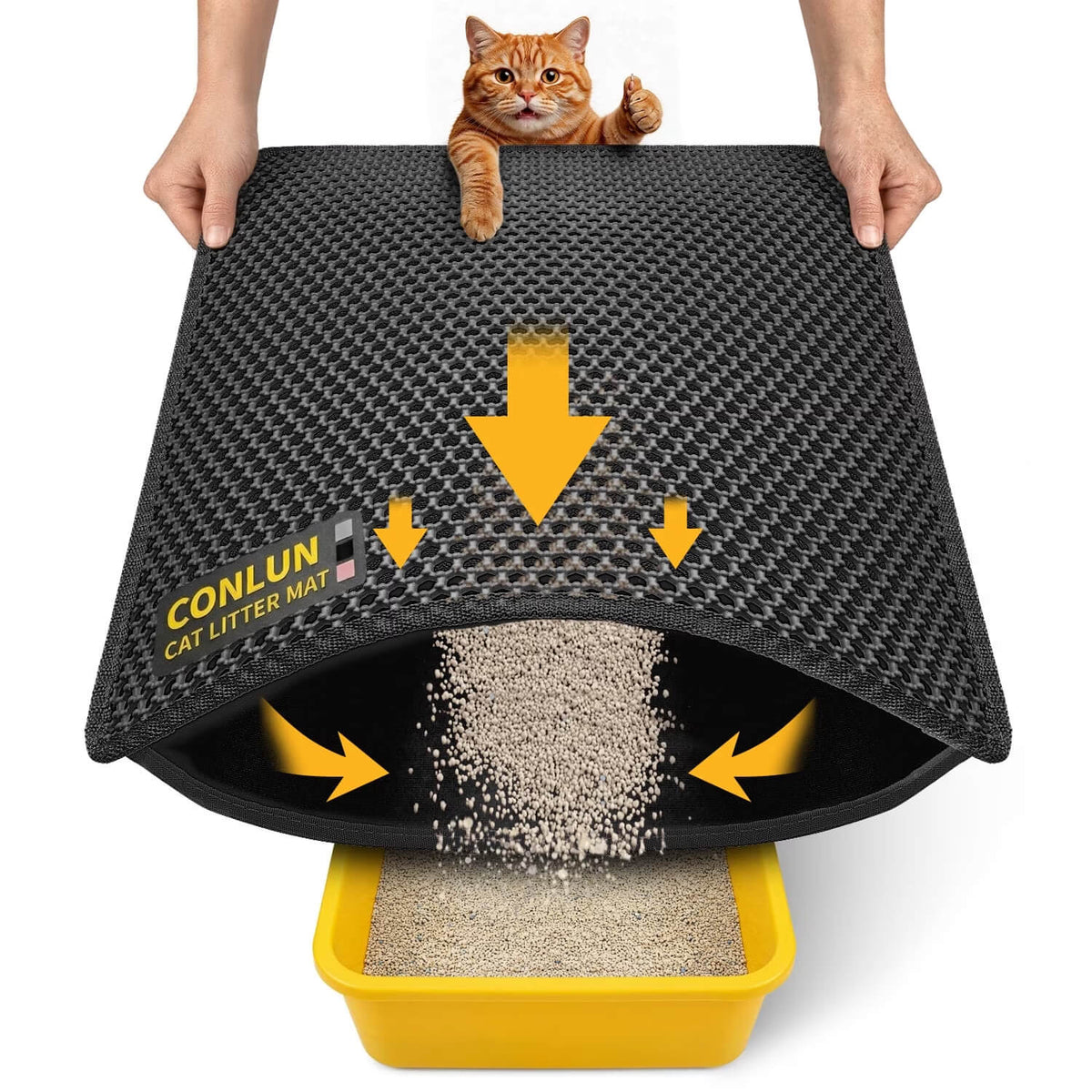 Conlun Cat Litter Mat Honeycomb Double Layer, Urine Waterproof, and Easy to Clean