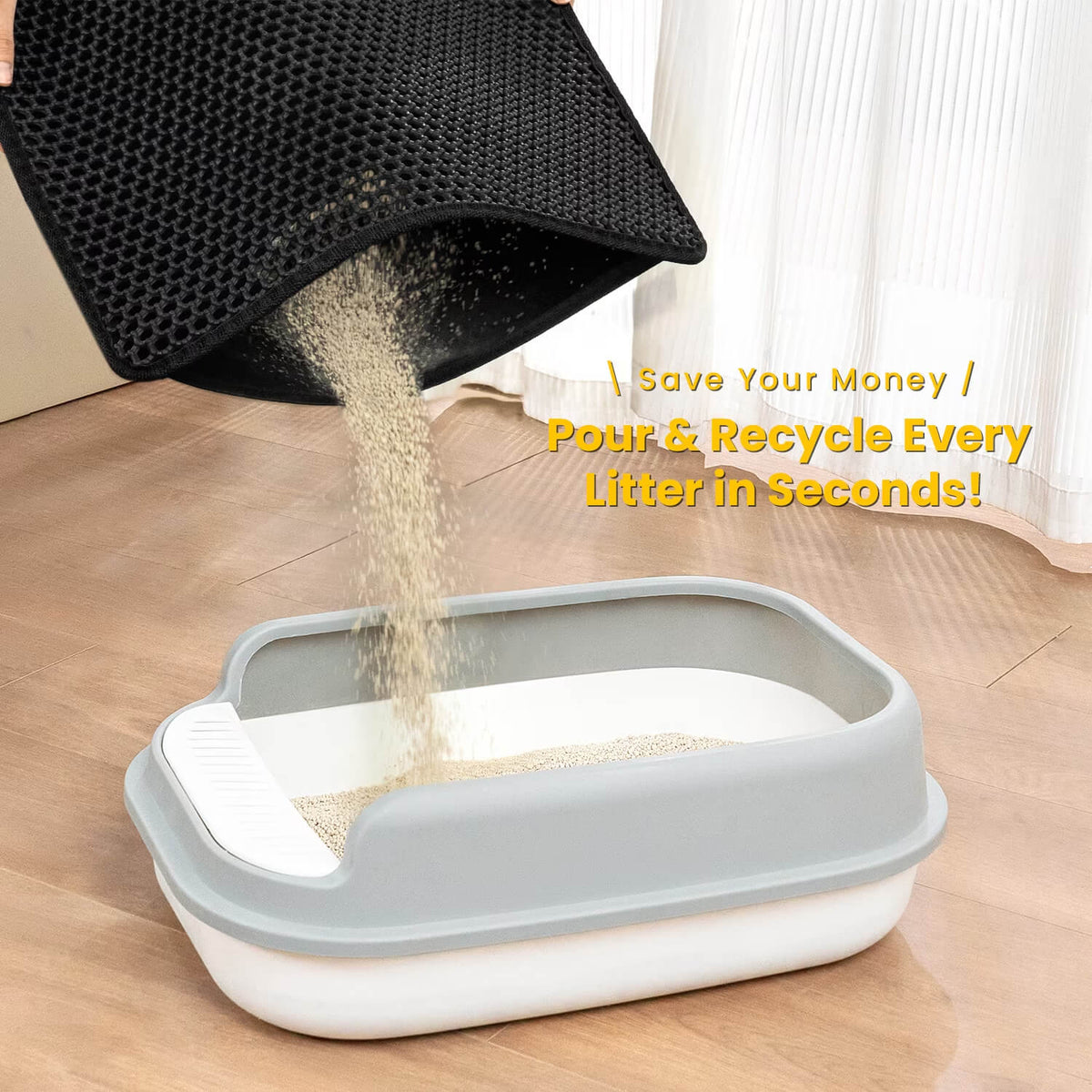 Conlun Cat Litter Mat Honeycomb Double Layer, Urine Waterproof, and Easy to Clean