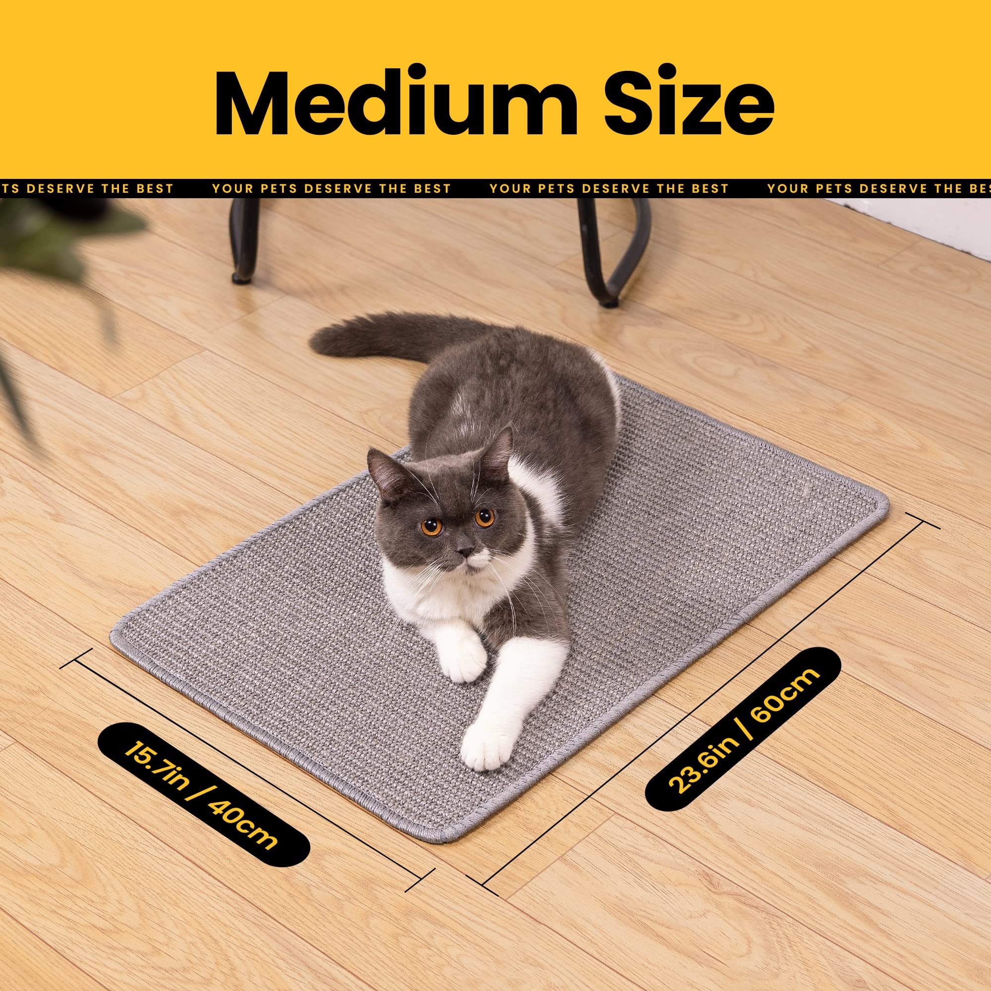 Carpet Cat Scratching Mat Sisal, 2 Packs Sisal Fabric Large Cat