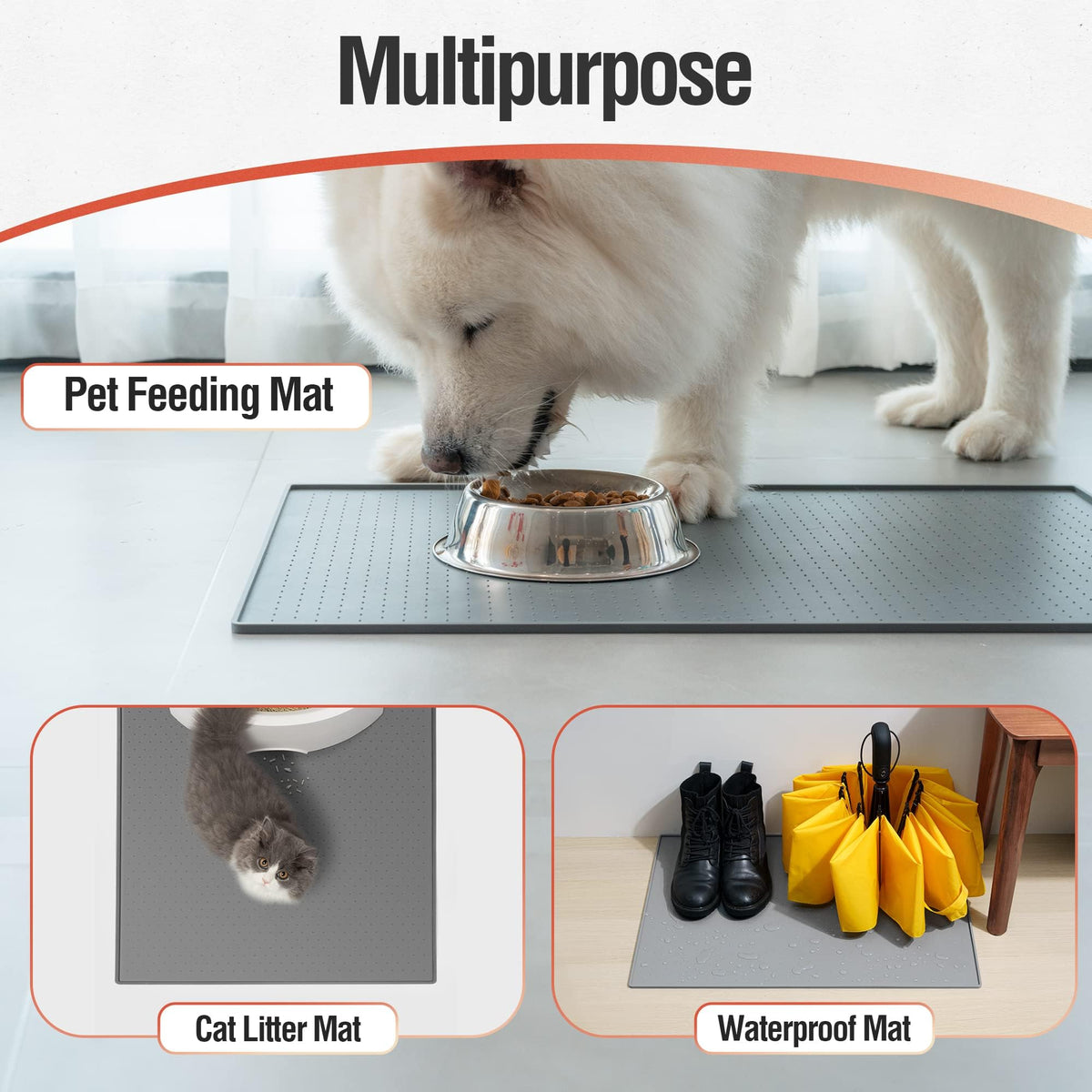 Rectangular Silicone Pet Feeding Mat