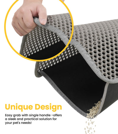 EVA Waterproof Double-Layer Cat Litter Mat with Raised Front Lip