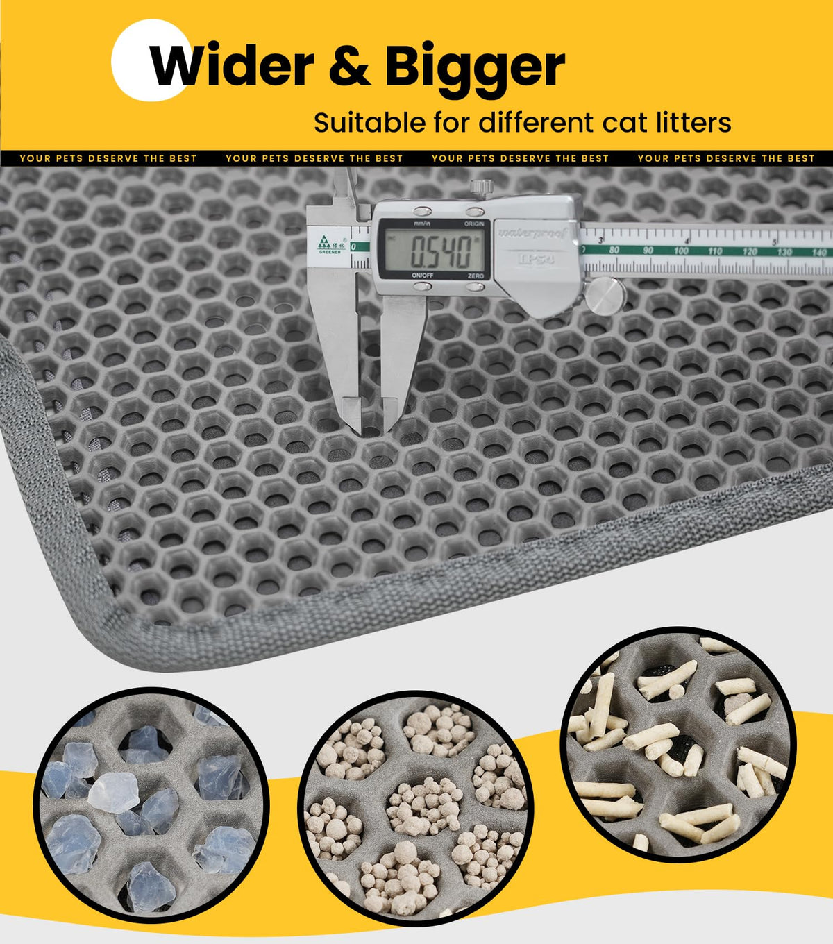 EVA Waterproof Double-Layer Cat Litter Mat with Raised Front Lip