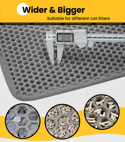 EVA Waterproof Double-Layer Cat Litter Mat with Raised Front Lip