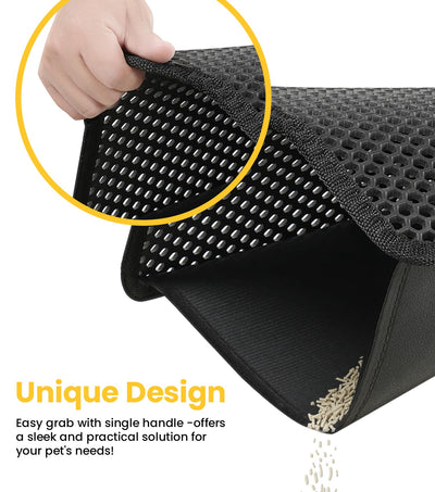 EVA Waterproof Double-Layer Cat Litter Mat with Raised Front Lip