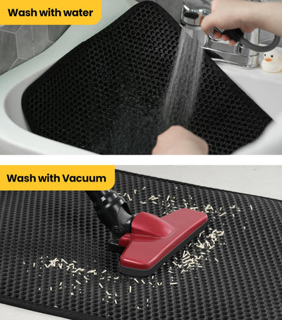 EVA Waterproof Double-Layer Cat Litter Mat with Raised Front Lip