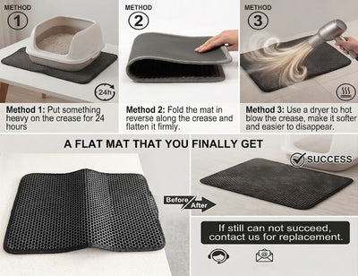 EVA Waterproof Double-Layer Cat Litter Mat with Raised Front Lip