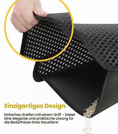 EVA Waterproof Double-Layer Cat Litter Mat with Raised Front Lip