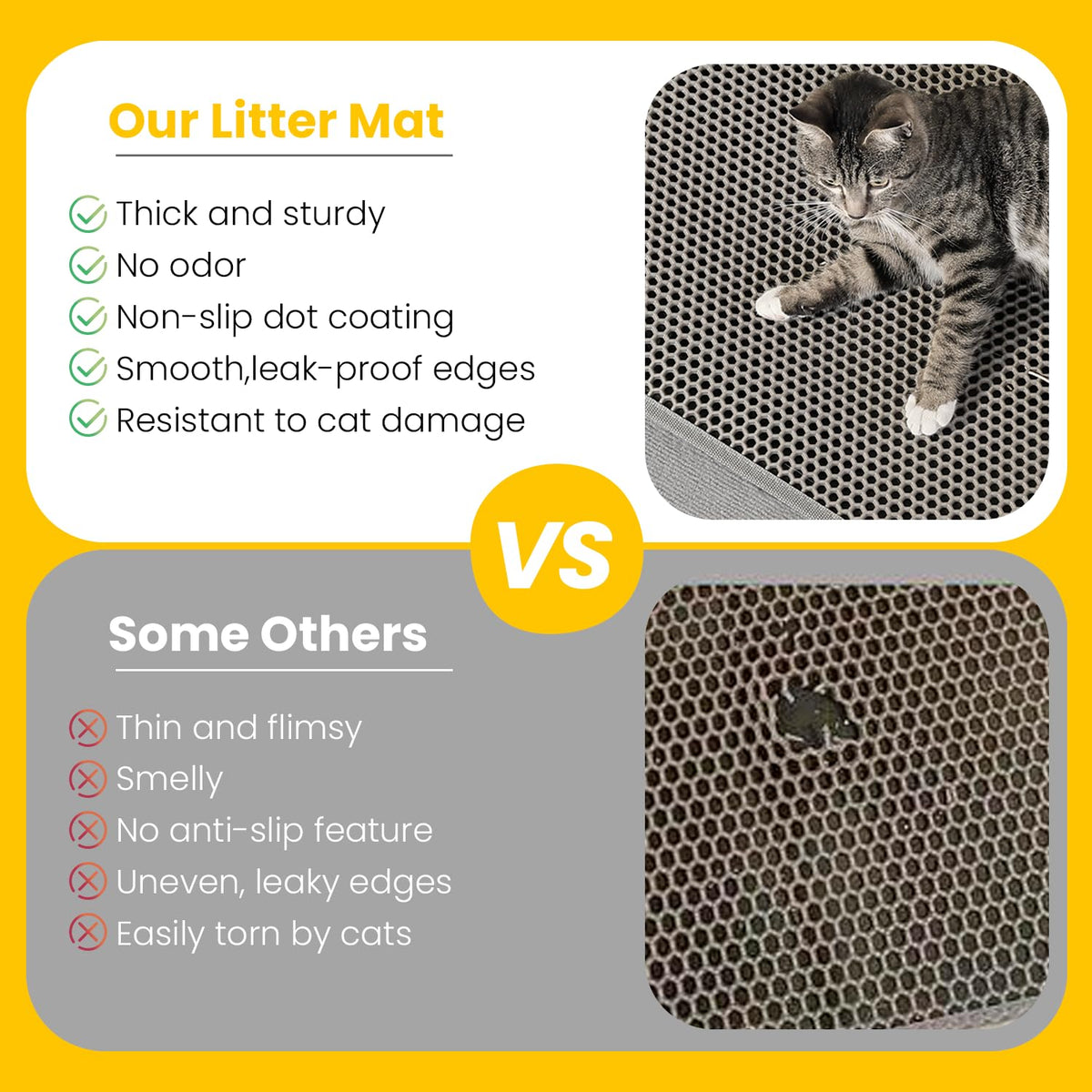 EVA Waterproof Double-Layer Cat Litter Mat