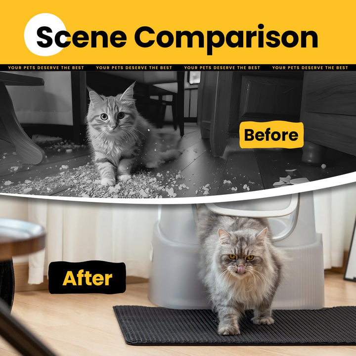 Cat Litter Trapping Mat Large (25 x 15)丨Cat Litter Mat Kitty Litter  Trapping Mat丨Honeycomb Double Layer丨Urine Waterproof, Easier to  Clean丨Litter Box