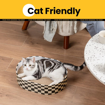 Oval Cat Scratcher Bed with Replaceable Cardboard Pads