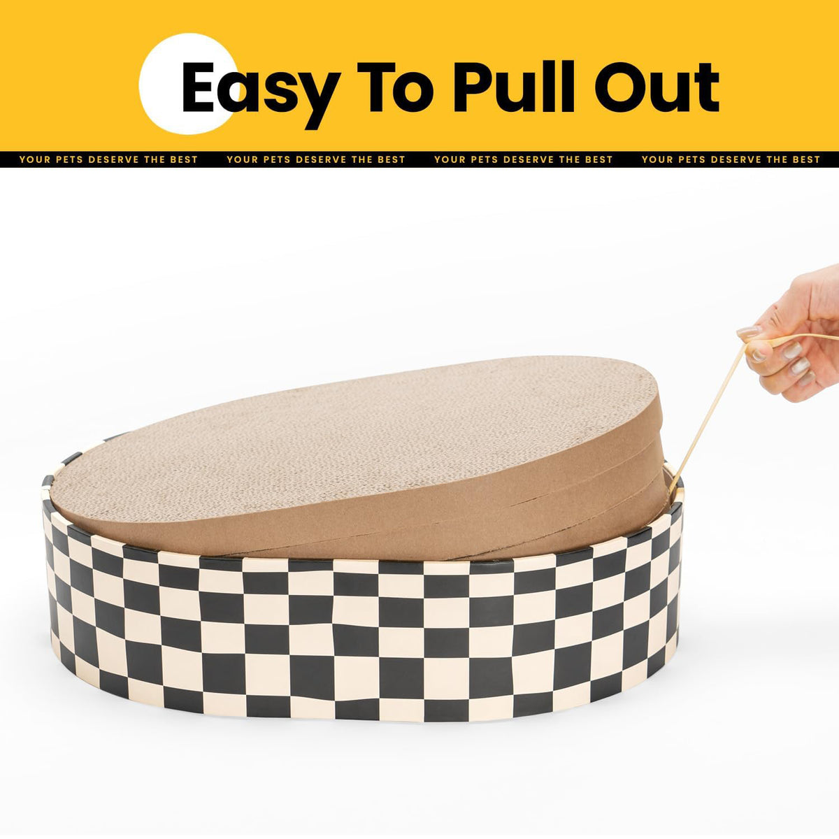 Oval Cat Scratcher Bed with Replaceable Cardboard Pads