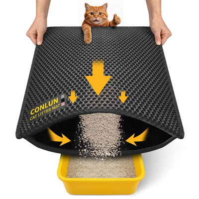 Conlun Cat Litter Mat Honeycomb Double Layer, Urine Waterproof, and Easy to Clean