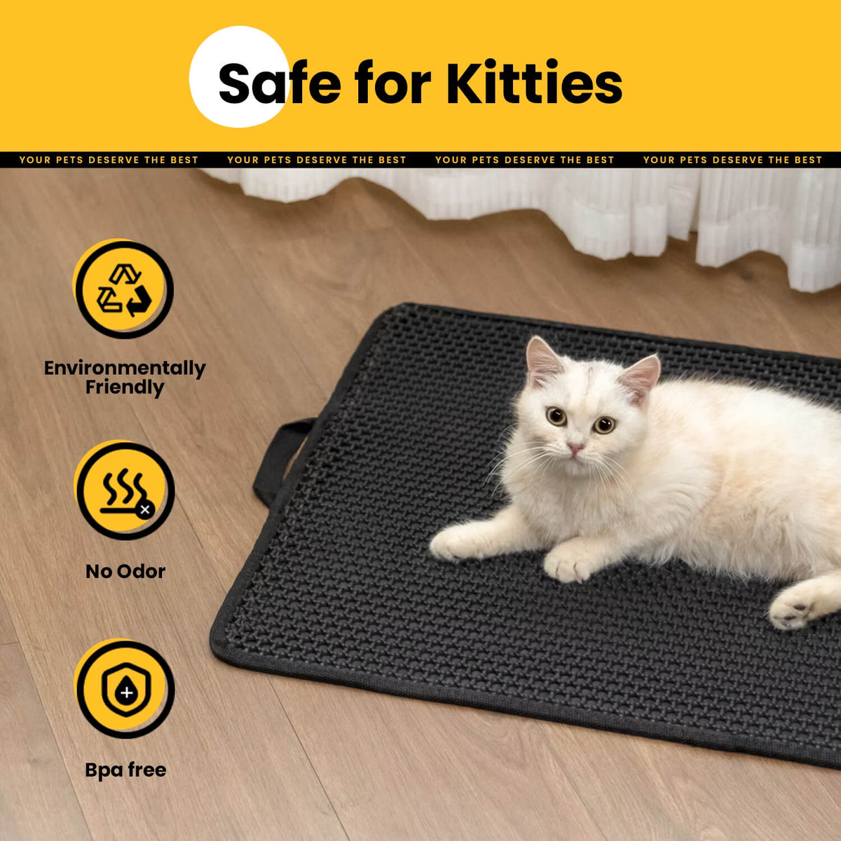 Conlun Cat Litter Mat Honeycomb Double Layer, Urine Waterproof, and Easy to Clean