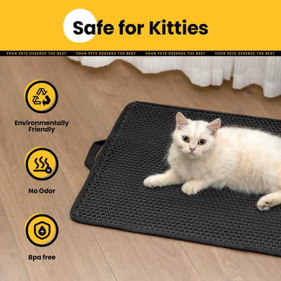 Conlun Cat Litter Mat Honeycomb Double Layer, Urine Waterproof, and Easy to Clean