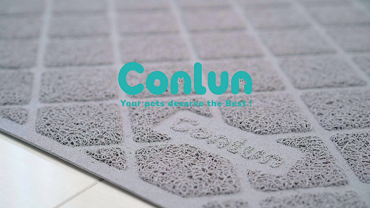 Conlun Cat Litter Mat Litter Trapping Mat, 24 x 17 Premium Durable PVC  Grid Mesh with Scatter Control, Non-slip, Less Waste Cat Litter Box Mat,  Soft