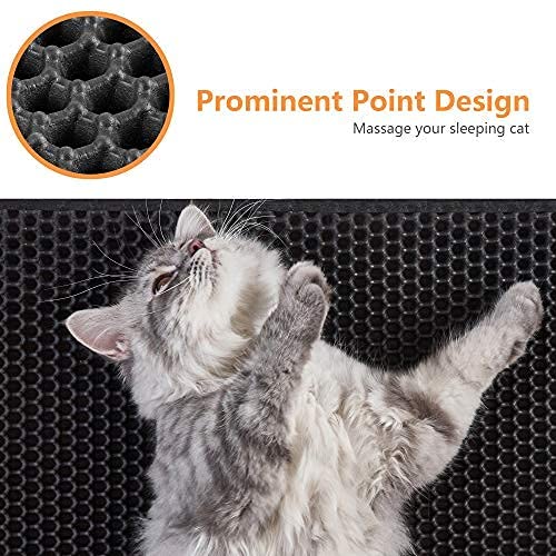 cat litter mat cat litter trapping mat honeycomb double layer design jumbo black