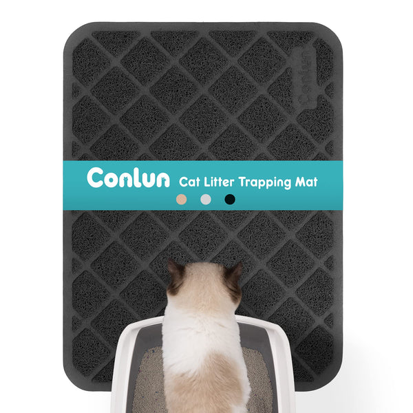 Conlun Cat Litter Mat Cat Litter Trapping Mat, Honeycomb Double Layer  Design, Urine and Water Proof Material, Scatter Control, Less Waste，Easier  to