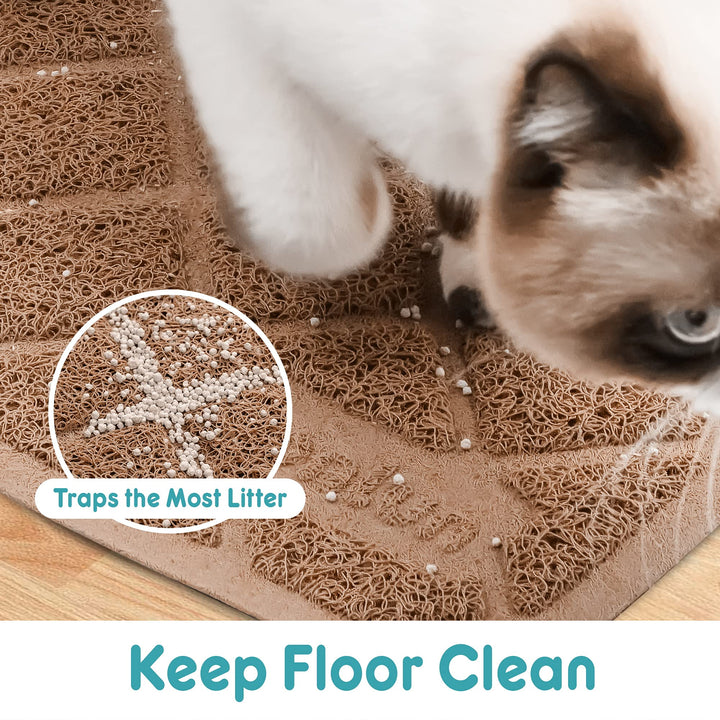 Heeyoo Cat Litter Mat, Large Kitty Litter Box Mat 47 x 35 Inches, Litter  Trapping Mat with Waterproof and Non-Slip Backing, Keep Floors Clean, Soft  on