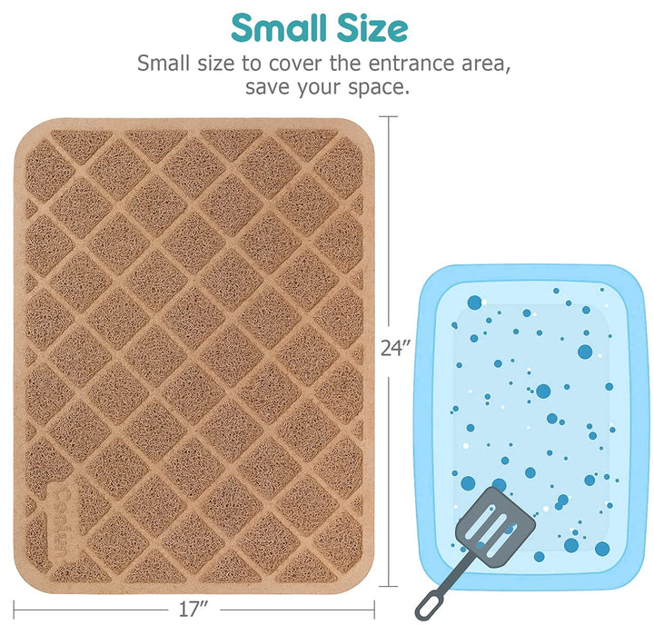 cat litter mat cat litter trapping mat honeycomb double layer design small brown