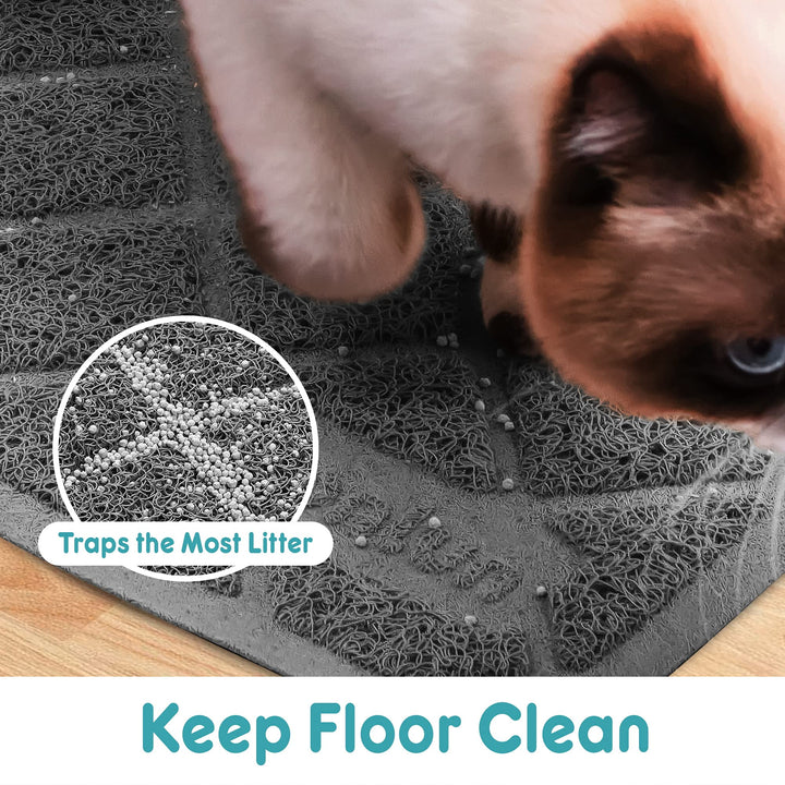 Cat Litter Mat PVC Jumbo (47 x 35)丨Cat Litter Mat Kitty Litter Trapping  Mat丨Honeycomb Double Layer丨Urine Waterproof, Easier to Clean丨Litter Box Mat