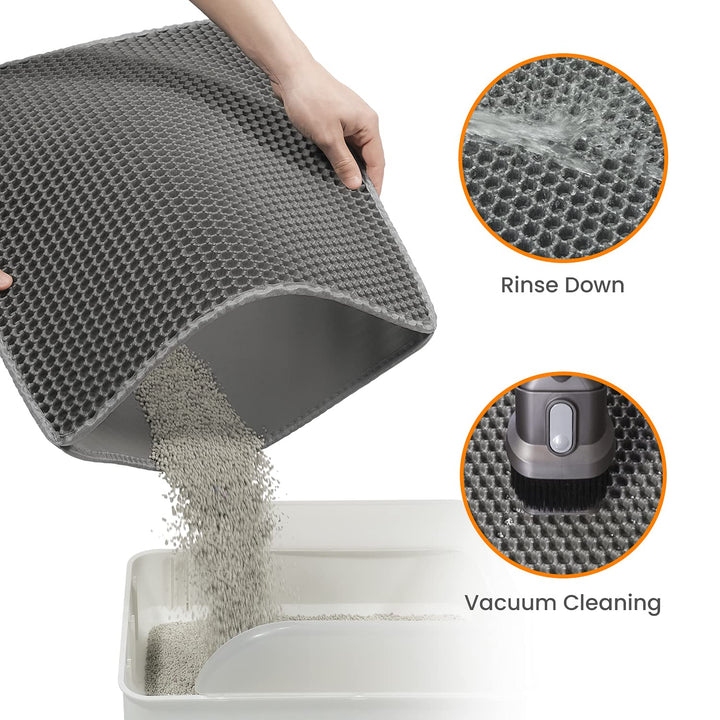 cat litter mat cat litter trapping mat honeycomb double layer design small grey