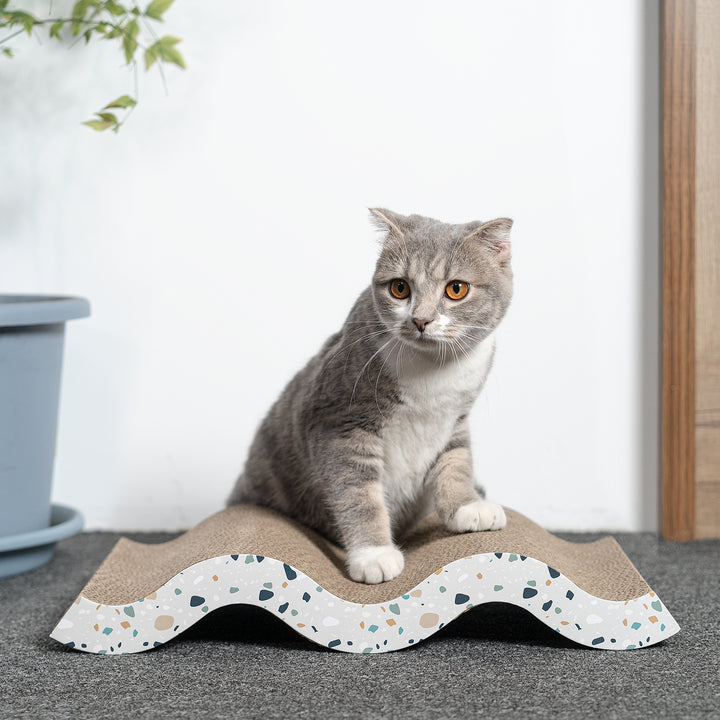Coching Cat Scratcher Cardboard Cat Scratch Pad with Premium Scratch  Textures Design Durable Cat Scratching Pad Reversible Medium-White