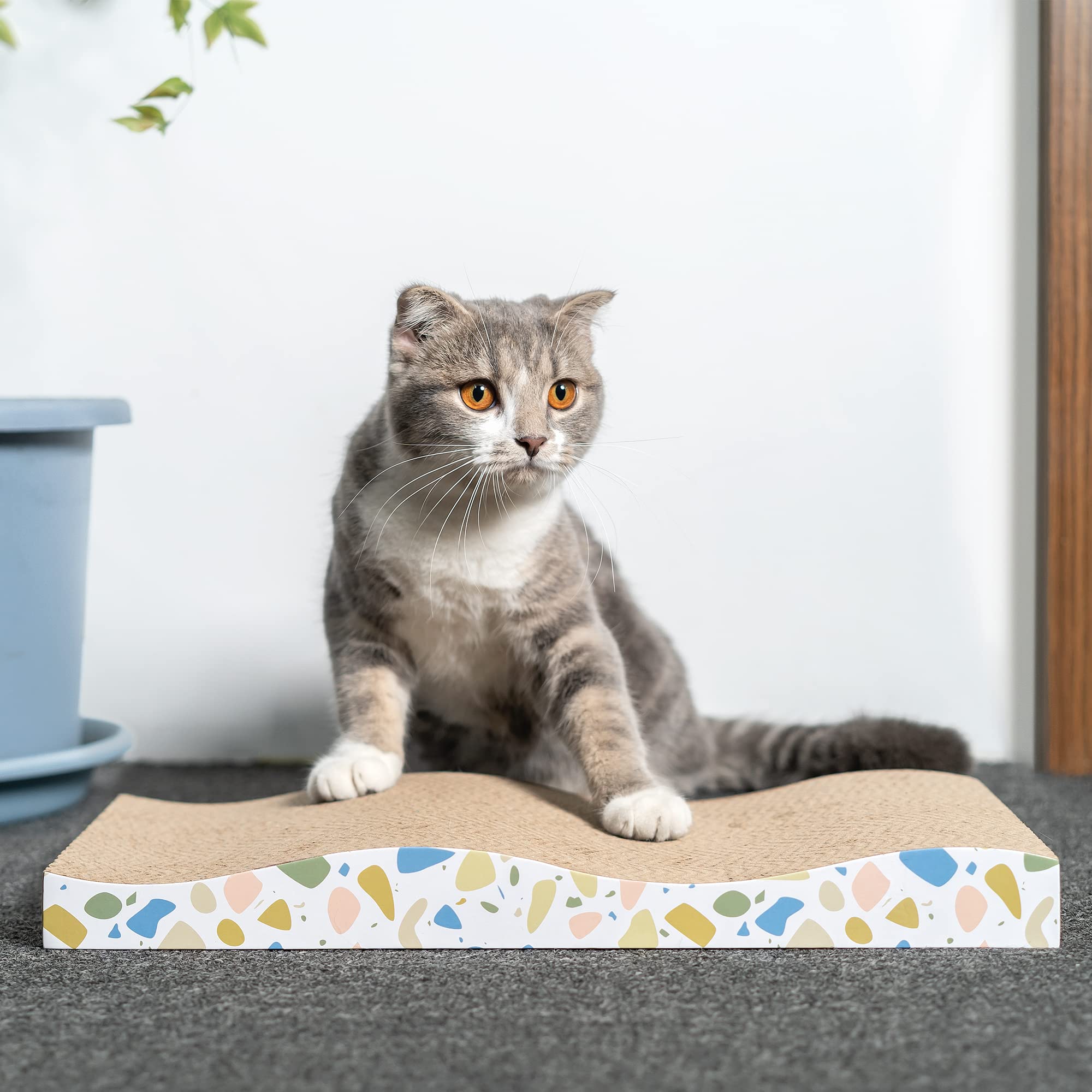 thumbnail image 2 of ComSaf Cardboard Cat Scratcher, Duck-Shaped Cat Scratch Pad, Wave 2 of 14
